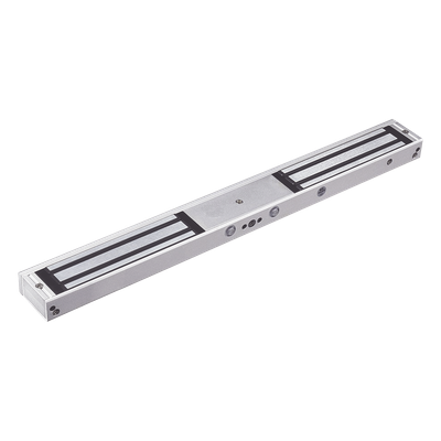 MAG1200NDLED - Chapa Magnética Doble / 1200 lbs x 2 (544.3 kg x 2) / 12VCC o 24VCC Seleccionable / LED Estado / -20 ~ 55°C / Puertas Doble Hoja