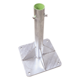 SLM-BA-7G - Base para Mástil / 30 x 30 cm / Tubo 50 cm (19.7 in) / Galvanizado en Caliente / Tornillos Opresores 3/8'' / Mástiles 1'' a 2''