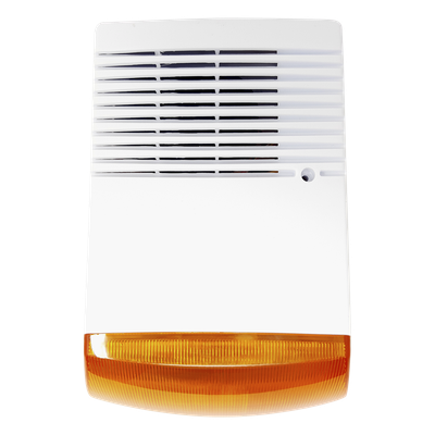 SF-1A - Sirena Estrobo para Exterior / 120 dB / IP65 / Luz Estroboscópica 12 VDC / Anti-Sabotaje