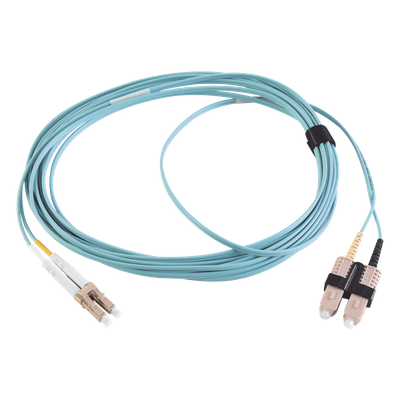 FJ2-LCSC5L-05AQ - Jumper de Fibra Óptica / Multimodo 50/125 OM3 / LC-SC Duplex / OFNR / 5 m (16.40 ft) / Color Aqua