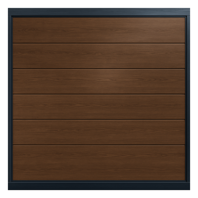APDOOR-89B - Puerta de Garage / Línea Central / Imitación Madera Oscura / 8x9 pies (2.4x2.7 m) / Aislada / Estilo Americano / Panel Calibre 26