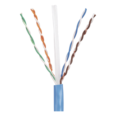 PUR5504BUY - Bobina de Cable UTP / Cat 5e / 24 AWG / CMR / 305 m (1000 ft) / 4 Pares / Cobre Sólido / Azul