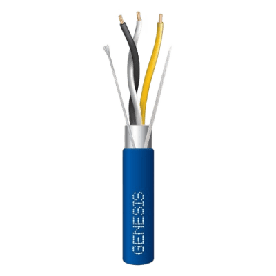 Bobina de 305 Metros (1000 Pies) / Cable 3 x 22 AWG / Color Azul / Blindado / Plenum / 1 Par Trenzado para Aplicaciones de Transmisión de Datos a Alta