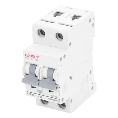 FE7632PC20 - Protección Térmica 2P, 20A,  Corriente Alterna  400 Vca para Aplicación Fotovoltaica Montaje Riel DIN