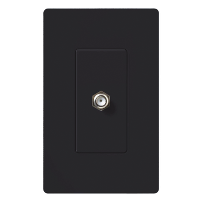 SCCJMN - Salida de Pared Coaxial / Conector Tipo F 75 Ω / Apertura Designer / Sin Derating / Acabado Satinado Midnight