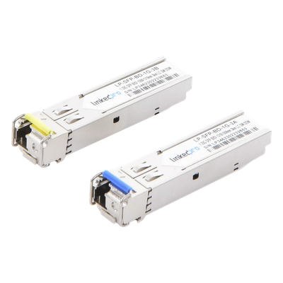 LP-SFP-BD-1G-3 - Transceptor Óptico SFP Bidireccional / 1.25 Gbps / Monomodo 3 km (9842.5 ft) / 1310 & 1550 nm / LC/UPC Simplex / DDM / Hot-Plug / 2 Piezas