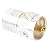 PT-4000-001 - Adaptador Coaxial / Hembra UNIDAPT a Macho UHF PL-259 / Bronce Chapado Plata / Contactos Oro / Dieléctrico Teflón