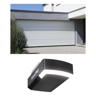 KIT-GAR168 - KIT COMPLETO Puerta D/ Garage 16x8 Pies / Lisa Linea Central / Color blanco / Insulada / Incluye Motor FS1000APPRT / 1/2HP / Fuerte/Silencioso/Luz LED/Motor DC .
