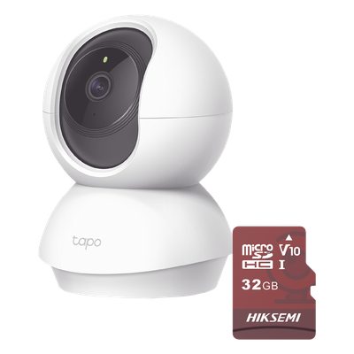 TAPOC200/HS32 - Cámara IP Wi-Fi / 2 Megapixel / Rotación 360° / IR 9 m (29.5 ft) / Micro SD 32 GB / App Móvil