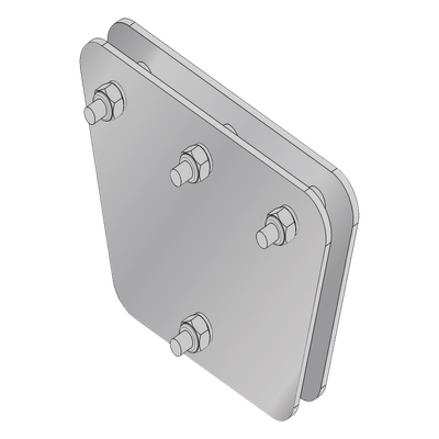 SP-202030 - Placas igualadoras / Acero ASTM A-36 / Galvanizado electrolítico / 20x20x30 cm (7.9x7.9x11.8 in) / 3 retenidas / Tornillería incluida
