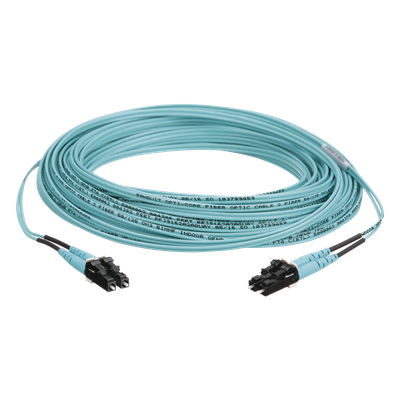 FX2ERLNLNSNM030 - Jumper de Fibra Óptica / OM3 50/125 / LC-LC Dúplex / OFNR Riser / Aqua / 30 m (98.43 pies)