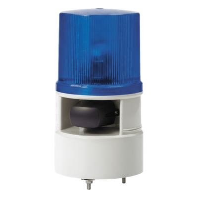 S125DML-WS-012024-B - Baliza Indicadora con Bocina / LED Azul / 5 Tonos 105 dB / 4 Patrones Destello / 12-24 VCD / -30 °C a +50 °C
