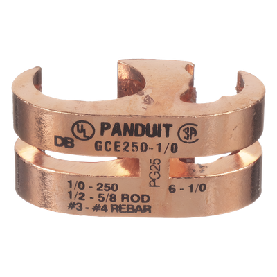 GCE250-1/0-Q - Conector de Conexión a Tierra tipo E / Conductor 1/0 AWG STR – 250 KCMIL MAIN / 6 AWG SOL – 1/0 AWG STR TAP / Certificación UL467 y CSA
