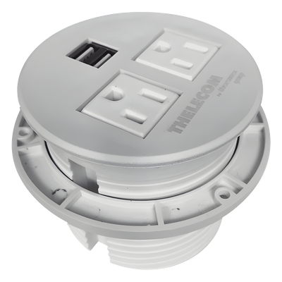 TMC-E2-USB-2N - Multicontactos / USB empotrable color blanco, no incluye cable de poder