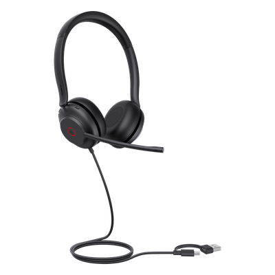 UH35-DUAL-UC-USB-C/A - Diadema Alámbrica USB / Cancelación de Ruido 60% / Altavoz 35 mm / USB-C/A Dual / Luz de Ocupado / Brazo Ajustable 300°