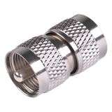 RFU-538 - Adaptador RF Coaxial / UHF Macho a UHF Macho / Barril en Línea / Cuerpo Bronce Niquelado / Aislante Teflón