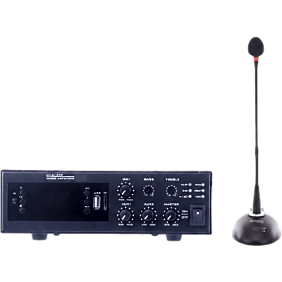EPB120E/MIC - Kit de Amplificación / 120W / Bluetooth / MP3 / FM / XLR Phantom 48V / Micrófono Cuello de Ganso Cardioide / XLR 8 m (26.2 ft)