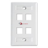 KFP-S-04-02-S - Placa de Pared Keystone de 4 Salidas, Color Blanco, para Jacks Keystone Z-MAX y MAX
