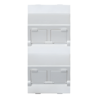 SM-FP-4-KEYA - Placa Voz y Datos Inclinada / Guardapolvo Integrado / 2 Puertos Keystone / 108×52 mm / 4.25×2.05 in