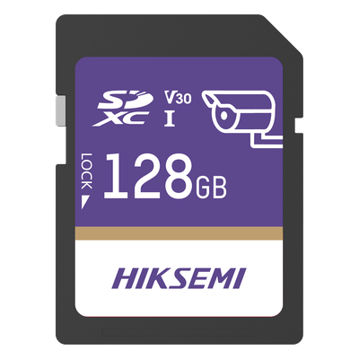 HS-SD-P10/128G/GUARDPRO - Tarjeta SD para Videovigilancia / 128 GB / 100 MB/s Lectura / 90 MB/s Escritura / Clase 10 U3 V30 / 3D TLC NAND / -25°C a 85°C (-13°F a 185°F)