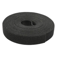 PST-C05-001-BK - Cinta de Contacto Autoadherente / 1.6 cm x 25 m (82 pies) / Gancho y Bucle Espalda con Espalda / Negro