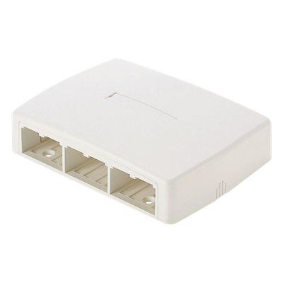 CBXQ6IW-A - Caja de Montaje en Superficie / 6 Puertos Mini-Com / Bajo Perfil / ABS / Blanco Mate