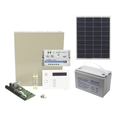 VISTA48SOLAR/6160RF - Kit Panel de Alarma Solar / 85W / 48 Zonas / Batería 100Ah / Teclado Alfanumérico con RF / Botón de Pánico