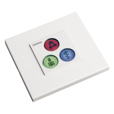 NX0394 - Módulo de Botones para Sistema de Llamadas / 3 Teclas Iluminadas / Retroalimentación Táctil y Audible / BUS RS485 / 12 V / Empotrado o Superficie