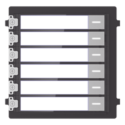 DS-KD-KK - Módulo de Botones para Videoportero Modular / 6 Botones / Montaje Empotrado o Superficie / IP65 / Consumo 2 W