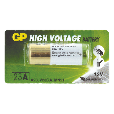 GOLDPEAKA23 - Batería Alcalina / 12 VCC / 23 Ah / Diseño Compacto / No Recargable / Terminales Planos Niquelados