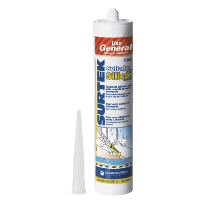 SYS-113-450 - Sellador de Silicona Transparente / Uso General / 280 ml / -40°C a 100°C / Secado 24 h / Humedad