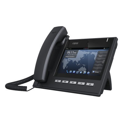 C600 - Teléfono IP Ejecutivo Para 6 Líneas SIP con Video Conferencia HD720, Pantalla Multi-Touch, Voz HD y Conferencia de 10 vías con Soporte Para PoE