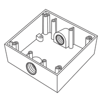 RC-04-83 - Caja Cuadra a Prueba de Intemperie / 3/4" (19 mm) / 2 Salidas NPT / Volumen 492 cm³ / IK09 / Aluminio Diecast