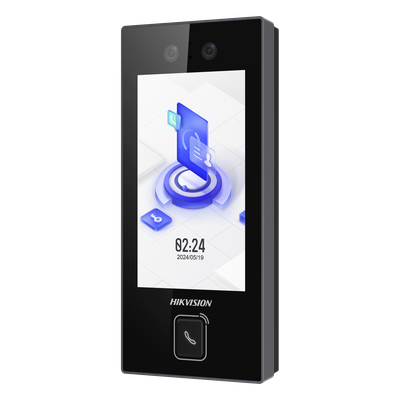 DS-K1T344MBWX-E1 - Terminal de Control de Acceso Facial / 2 Megapixel / 3,000 Rostros / Pantalla Táctil 4.5" / IP65 / PoE y Wi-Fi / Botón de Llamada Físico