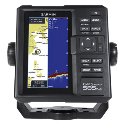 10-01711-00 - Plotter de Navegación GPSMAP 585 Plus / Pantalla 6" WVGA / Sonar CHIRP 600W / ClearVü Scanning Sonar / Compatible GPS-GLONASS-BeiDou / Quickdraw Contours / 2 Ranuras SD / IPX7 / Multiidioma