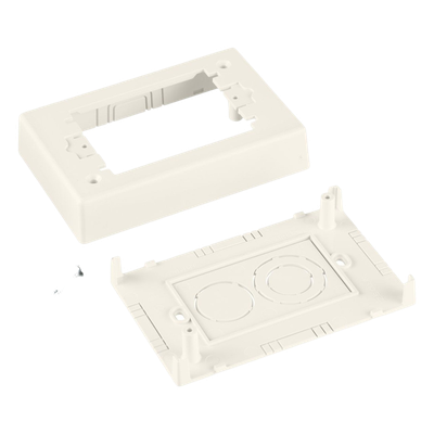 JBP1EWH - Caja de Pared Superficial Sencilla, de Dos Piezas, Uso Universal con Placas de Pared, Color Blanco