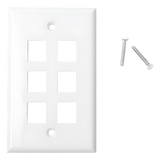 LP-FP-20 - Placa de Pared / 6 Puertos / Keystone / Montaje Vertical / 70 x 115 mm / 2.75' x 4.52' / UL CE ETL