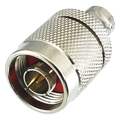 RFN-1037-1 - Adaptador de Conector RF / N Macho a BNC Hembra / Montaje en Línea / Cuerpo Bronce Plateado / Contacto Oro / Aislante Teflón