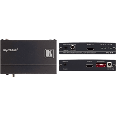 FC-69 - Embebedor | Desembebedor de Audio HDMI 4K@60Hz (4:2:0) | 8.91Gbps | ARC | S/PDIF | Kramer Equalization & re-Klocking | DIP-Switch
