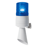 S60ADL-110-B - Luz LED de Advertencia / Patrones Fijo y Destellante / Buzzer 95 dB / 110 VCA / Diámetro 60 mm / Azul