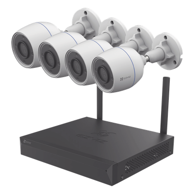 KIT/CSX5S/4W - Kit de Videovigilancia Wi-Fi / 4 Cámaras Bala 3 Megapixel / NVR 4 Canales / PoE+ 4 Puertos 1 Gbps / IP67 / Visión Nocturna a Color