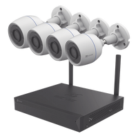 KIT/CSX5S/4W - Kit de Videovigilancia Wi-Fi / 4 Cámaras Bala 3 Megapixel / NVR 4 Canales / PoE+ 4 Puertos 1 Gbps / IP67 / Visión Nocturna a Color