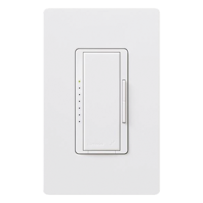 RRDPROWH - Atenuador de Pared Maestro RF PRO / 250 W LED / 500 W Incandescente / Fase Seleccionable / Neutro Opcional / RadioRA 2 y 3 / RF 431-437 MHz