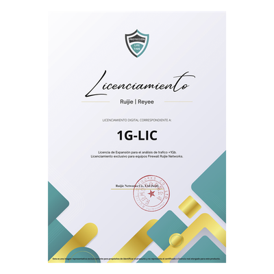 RG-WALL1600-Z5100-S-1G-LIC - Licencia de Expansión / Análisis de Tráfico +1 Gbps / Firewall / Perpetua / Uso Único / Entrega Digital
