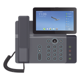 V67 - Videoteléfono IP / 20 Líneas SIP / Pantalla 7" Ajustable / Android 9.0 / Conferencia 10 Vías / Teclado Retroiluminado / PoE