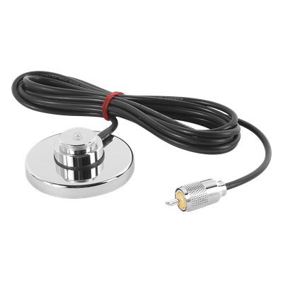 GV2 - Montaje Magnético para Antena / NMO 3/4" / Cable RG58U 3.5 m (11.5 ft) / Conector UHF Macho PL259 / 50Ω / Exterior
