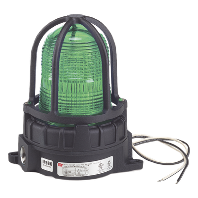 191XLS-024-G - Luz de advertencia LED para ubicaciónes peligrosas, montaje para superficies, 24 VCD, color Verde