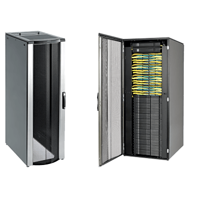 PNC20811B - Gabinete Rack / 42 UR / 2000 x 800 x 1100 mm (78.7 x 31.5 x 43.3 ft) / Capacidad 1134 kg (2500 lb) / NEMA 12 / Con Organizadores de Cables