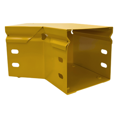 CHFBC454X4R8EPK - Curva Horizontal para Fibra Óptica / 45° / Aluminio 4" x 4" / Radio 8" / Epóxica Amarilla / Incluye Accesorios