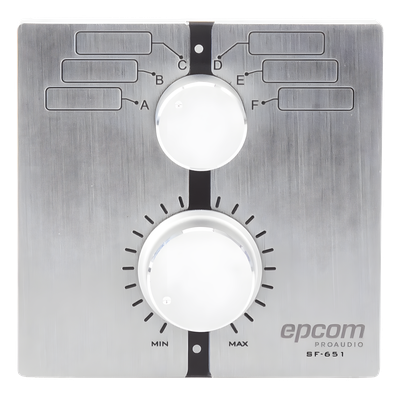 SF-651 - Control de Volumen Remoto / Selector de Fuente de Audio / Compatible Serie UC / Montaje en Pared